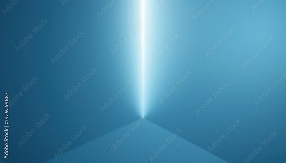 Poster illuminating light beam action in a minimalist space abstract digital art calm environment top-down 