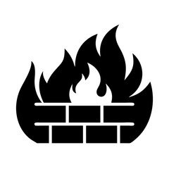 firewall icon, firewall silhouette vector illustration-Editable Vector Art of firewall,firewall vector