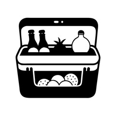 food cooler icon, food cooler silhouette vector illustration-Editable Vector Art of food cooler,food cooler vector