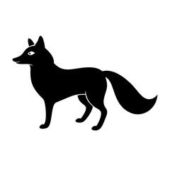 fox icon, fox silhouette vector illustration-Editable Vector Art of fox,fox vector