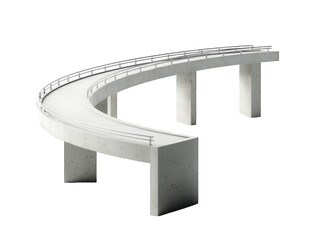 A curved concrete overpass 	isolated over png transparent background	