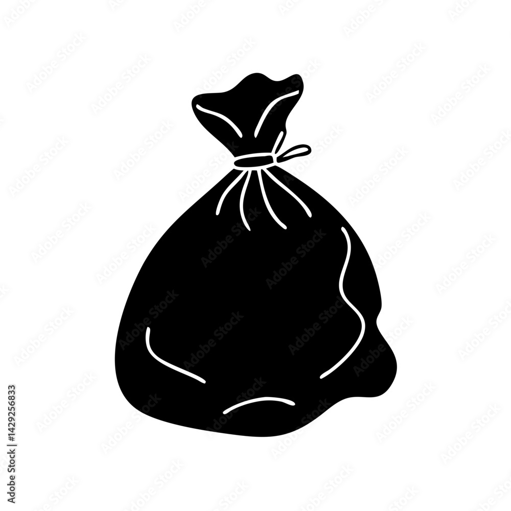 Aufkleber garbage bag icon, garbage bag silhouette vector illustration-editable vector art of garbage bag,garb