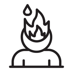 burnout line icon