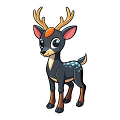 Fototapeta premium Cute Cartoon Deer with Antlers and Spots