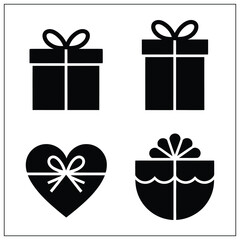 Gift box set bundle silhouette vector