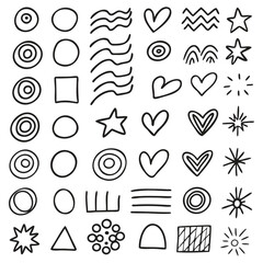 Islamic Doodle Set with Decorative Symbols and Shapes
