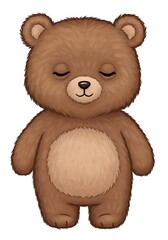 Obraz premium Soft Cartoon Bear with Sleepy Eyes