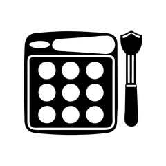 makeup palette icon, makeup palette silhouette vector illustration-Editable Vector Art of makeup palette,makeup palette vector