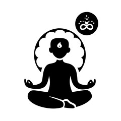 meditation icon, meditation silhouette vector illustration-Editable Vector Art of meditation,meditation vector