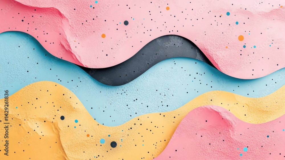 Fototapete abstract background with soft ecru tones dotted design and eggshell paper texture