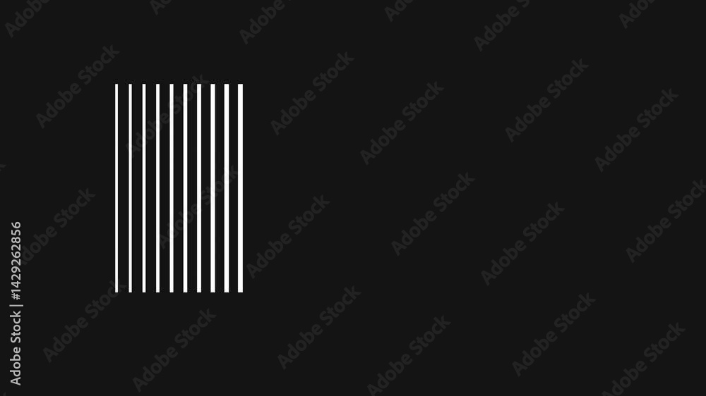 Aufkleber white lines gradually building density across dark background, forming increasing gradient pattern f