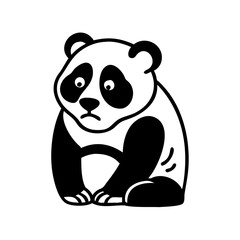 panda icon, panda silhouette vector illustration-Editable Vector Art of panda,panda vector
