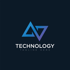 Tachnology logo, tagline here, vector logo
