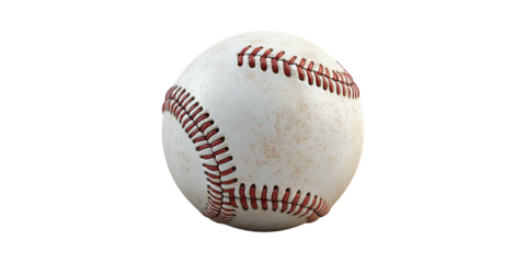 Baseball With Red Stitching. Classic Sports Equipment For Baseball Enthusiasts Isolated On Transparent Background