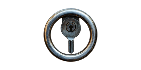 Keyhole And Key Symbol. Security And Access Concept Isolated On Transparent Background