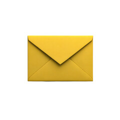 Yellow envelope, front view isolated on white background
