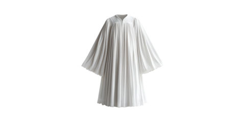 Liturgical Choir Robe With Flowing Sleeves. Symbol Of Spirituality And Worship Isolated On Transparent Background