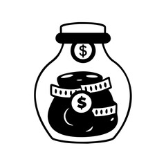 savings jar icon, savings jar silhouette vector illustration-Editable Vector Art of savings jar,savings jar vector