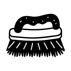 scrub brush icon, scrub brush silhouette vector illustration-Editable Vector Art of scrub brush,scrub brush vector