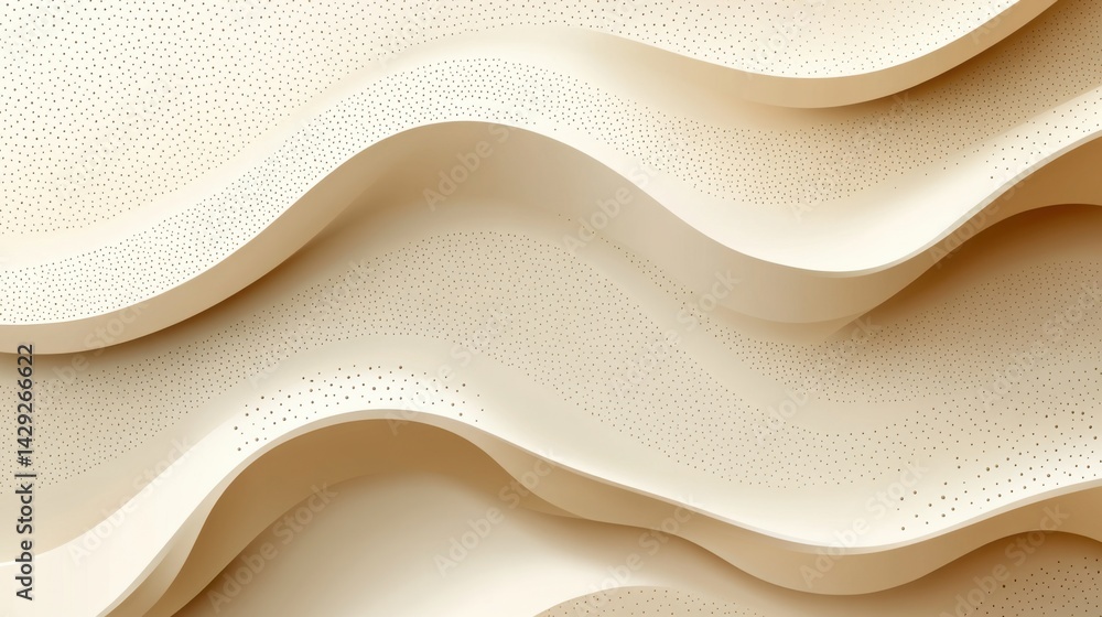 Fototapete abstract background with soft ecru tones dotted design and eggshell paper texture