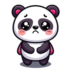 Obraz premium Sad panda cartoon character