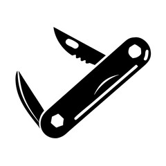 swiss knife icon, swiss knife silhouette vector illustration-Editable Vector Art of swiss knife,swiss knife vector