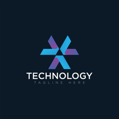 Obraz premium Tachnology logo, tagline here, vector logo