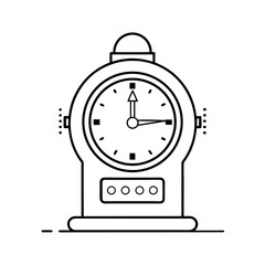 Clock Device Outline Vector Drawing