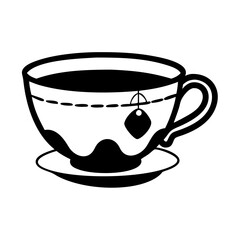 tea cup icon, tea cup silhouette vector illustration-Editable Vector Art of tea cup,tea cup vector