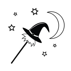 witch flying on a broom
