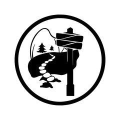 trail sign icon, trail sign silhouette vector illustration-Editable Vector Art of trail sign,trail sign vector