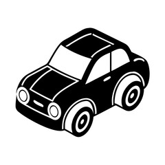 toy car icon, toy car silhouette vector illustration-Editable Vector Art of toy car,toy car vector