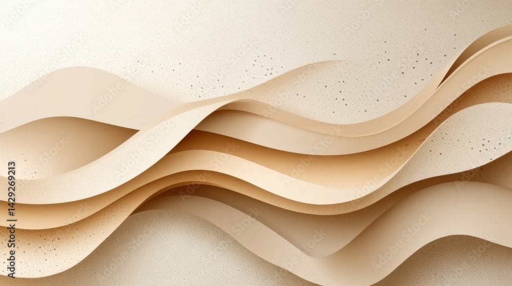Fototapete abstract background with soft ecru tones dotted design and eggshell paper texture