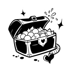 treasure chest icon, treasure chest silhouette vector illustration-Editable Vector Art of treasure chest,treasure chest vector