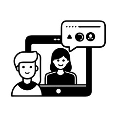 video call icon, video call silhouette vector illustration-Editable Vector Art of video call,video call vector