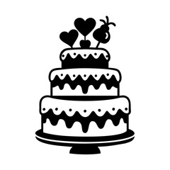 wedding cake icon, wedding cake silhouette vector illustration-Editable Vector Art of wedding cake,wedding cake vector