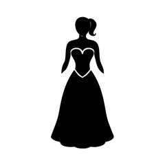 wedding dress icon, wedding dress silhouette vector illustration-Editable Vector Art of wedding dress,wedding dress vector