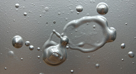 Abstract Silver Paint Splashes on a Textured Surface