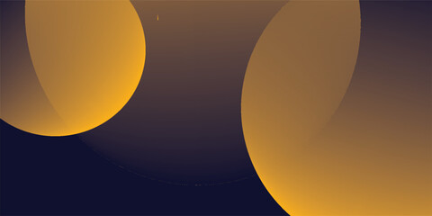 Abstract dark blue background with yellow circles. Vector illustration