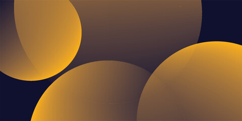 Abstract dark blue background with yellow circles. Vector illustration