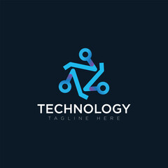 Tachnology logo, tagline here, vector logo