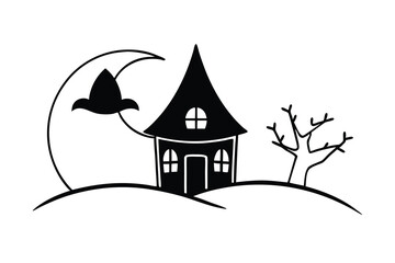 halloween house with bats