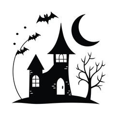 halloween house with bats
