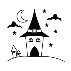 vector illustration of a halloween house