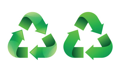 Recycling icon. Vector 3d icon isolated on white background.