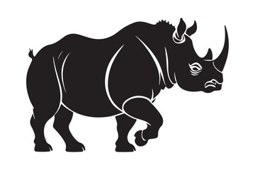 Rhino Silhouette Vector Bold Wildlife Animal Graphic for Safari and Nature Art