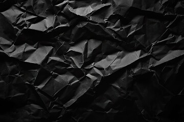 Crumpled black paper texture.  Intricate folds and creases