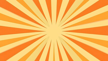 Fototapeta premium A graphic design with orange and yellow rays emanating from a central point in a radial pattern