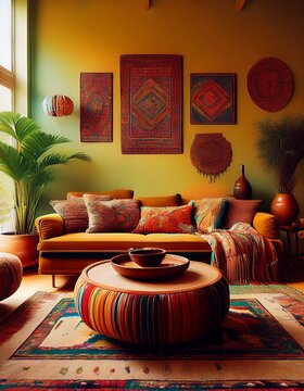 Bunte Boho-Oase: Wohnzimmer mit Farben, Pflanzen und Pers&ouml;nlichkeit