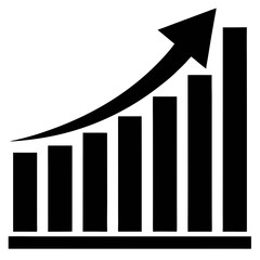 Growing Chart With Arrow Symbolizes Business Success And Financial Growth Concept